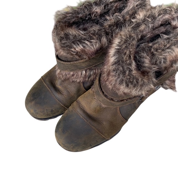 Sorel Womens Joan of Arctic Wedge Ankle Boots Size 8 Waterproof Leather Faux Fur - Picture 2 of 8